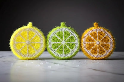 Lemon Lime Orange Crochet Dish Scrubbers – 3-Pack